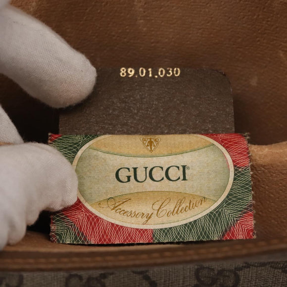 GUCCI GG Supreme Web Sherry Line Clutch Bag PVC Beige Red 89 01 030 Auth bs29490