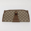 GUCCI GG Supreme Web Sherry Line Clutch Bag PVC Beige Red 89 01 030 Auth bs29490-6