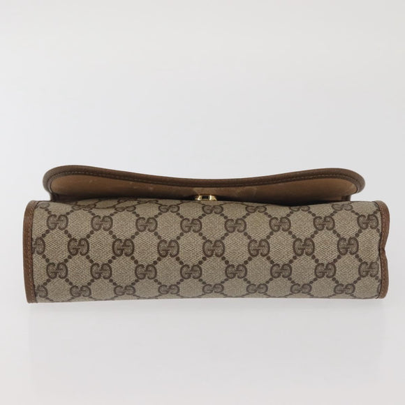 GUCCI GG Supreme Web Sherry Line Clutch Bag PVC Beige Red 89 01 030 Auth bs29490