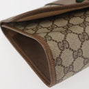 GUCCI GG Supreme Web Sherry Line Clutch Bag PVC Beige Red 89 01 030 Auth bs29490-9
