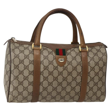 GUCCI GG Supreme Web Sherry Line Bag PVC Beige Gold 111 02 007 Auth bs29491