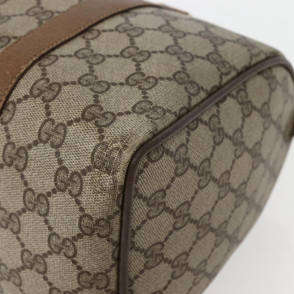 GUCCI GG Supreme Web Sherry Line Bag PVC Beige Gold 111 02 007 Auth bs29491