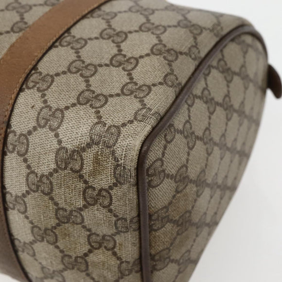 GUCCI GG Supreme Web Sherry Line Bag PVC Beige Gold 111 02 007 Auth bs29491