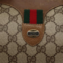 GUCCI GG Supreme Web Sherry Line Bag PVC Beige Gold 111 02 007 Auth bs29491-17