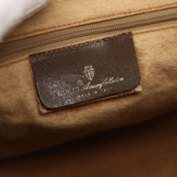 GUCCI GG Supreme Web Sherry Line Bag PVC Beige Gold 111 02 007 Auth bs29491