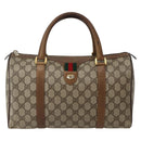 GUCCI GG Supreme Web Sherry Line Bag PVC Beige Gold 111 02 007 Auth bs29491-13