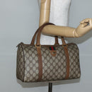 GUCCI GG Supreme Web Sherry Line Bag PVC Beige Gold 111 02 007 Auth bs29491-22