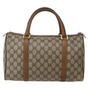 GUCCI GG Supreme Web Sherry Line Bag PVC Beige Gold 111 02 007 Auth bs29491-2