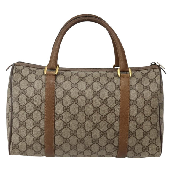 GUCCI GG Supreme Web Sherry Line Bag PVC Beige Gold 111 02 007 Auth bs29491