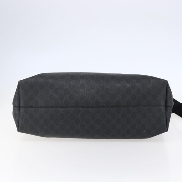 GUCCI GG Supreme Tote Bag PVC Leather 2way Black 162785 Auth bs29492