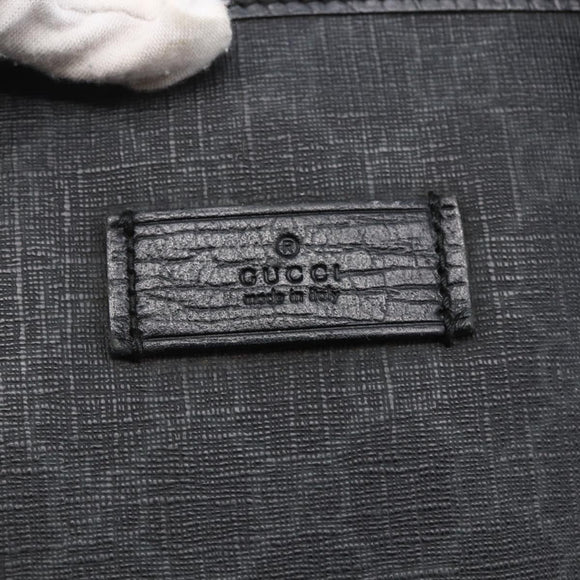 GUCCI GG Supreme Tote Bag PVC Leather 2way Black 162785 Auth bs29492