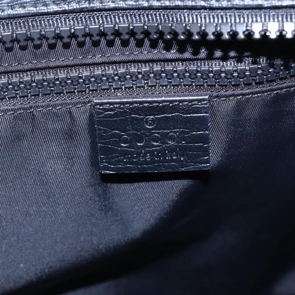 GUCCI GG Supreme Tote Bag PVC Leather 2way Black 162785 Auth bs29492