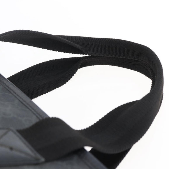 GUCCI GG Supreme Tote Bag PVC Leather 2way Black 162785 Auth bs29492