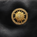 Gianni Versace Chain Tote Bag Leather Black Gold Auth bs29493-17