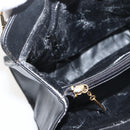 Gianni Versace Chain Tote Bag Leather Black Gold Auth bs29493-18