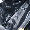 Gianni Versace Chain Tote Bag Leather Black Gold Auth bs29493-11