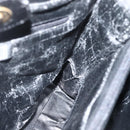 Gianni Versace Chain Tote Bag Leather Black Gold Auth bs29493-19