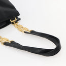 Gianni Versace Chain Tote Bag Leather Black Gold Auth bs29493-7
