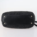 Gianni Versace Hand Bag Leather 2way Black Gold Auth bs29494-12