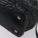 Gianni Versace Hand Bag Leather 2way Black Gold Auth bs29494-13