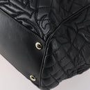 Gianni Versace Hand Bag Leather 2way Black Gold Auth bs29494-15