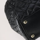 Gianni Versace Hand Bag Leather 2way Black Gold Auth bs29494-16