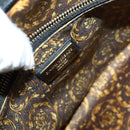 Gianni Versace Hand Bag Leather 2way Black Gold Auth bs29494-19