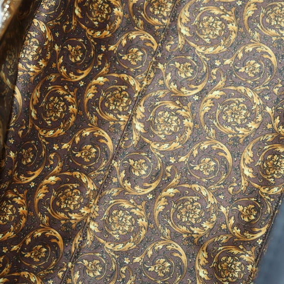 Gianni Versace Hand Bag Leather 2way Black Gold Auth bs29494