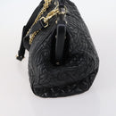 Gianni Versace Hand Bag Leather 2way Black Gold Auth bs29494-4