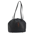 SAINT LAURENT Tote Bag Leather Black Gold Auth bs29495-1