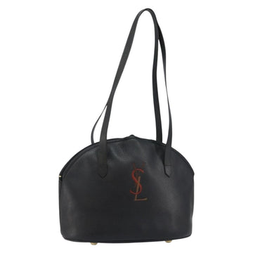 SAINT LAURENT Tote Bag Leather Black Gold Auth bs29495