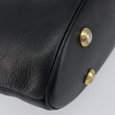 SAINT LAURENT Tote Bag Leather Black Gold Auth bs29495-8