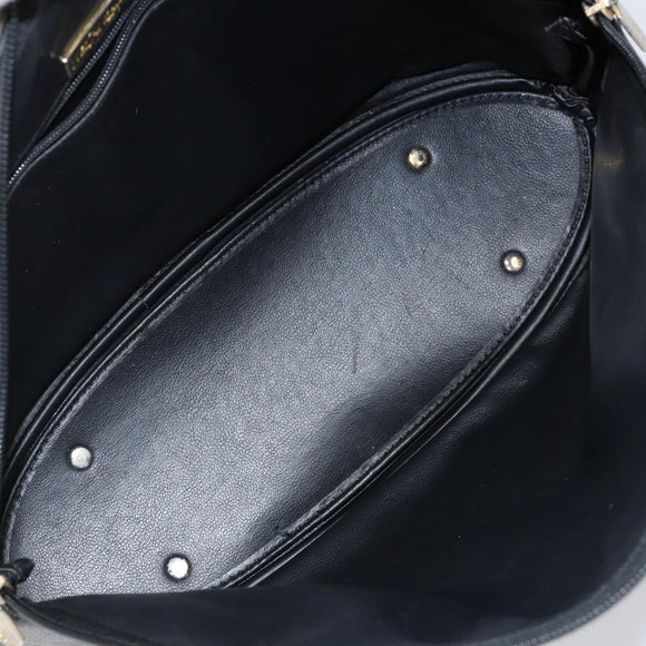 SAINT LAURENT Tote Bag Leather Black Gold Auth bs29495