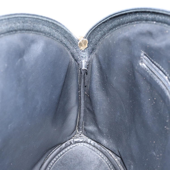 SAINT LAURENT Tote Bag Leather Black Gold Auth bs29495