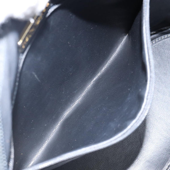 SAINT LAURENT Tote Bag Leather Black Gold Auth bs29495