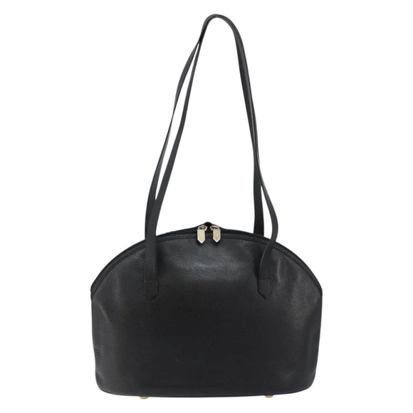 SAINT LAURENT Tote Bag Leather Black Gold Auth bs29495