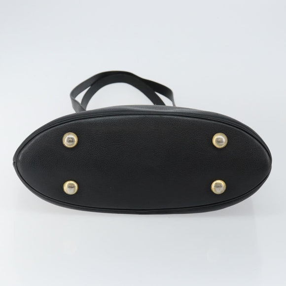 SAINT LAURENT Tote Bag Leather Black Gold Auth bs29495