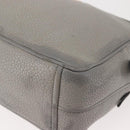 PRADA Shoulder Bag Leather Gray Gold Auth bs29496-15