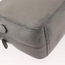 PRADA Shoulder Bag Leather Gray Gold Auth bs29496-9