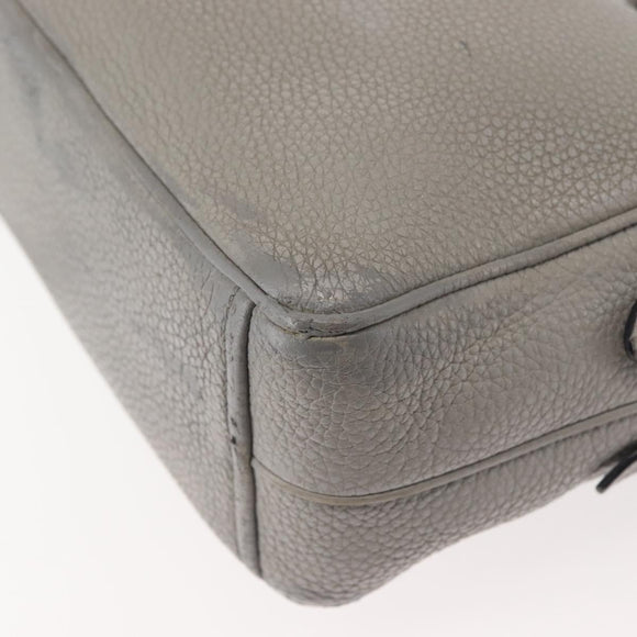 PRADA Shoulder Bag Leather Gray Gold Auth bs29496