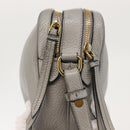 PRADA Shoulder Bag Leather Gray Gold Auth bs29496-10