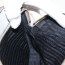 PRADA Shoulder Bag Leather Gray Gold Auth bs29496-20