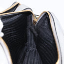 PRADA Shoulder Bag Leather Gray Gold Auth bs29496-22