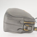 PRADA Shoulder Bag Leather Gray Gold Auth bs29496-3