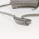 PRADA Shoulder Bag Leather Gray Gold Auth bs29496-7