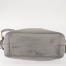 PRADA Shoulder Bag Leather Gray Gold Auth bs29496-5