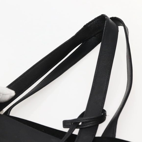 SAINT LAURENT Camouflage Tote Bag Leather Black Gray Auth bs29497