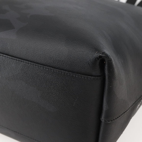 SAINT LAURENT Camouflage Tote Bag Leather Black Gray Auth bs29497