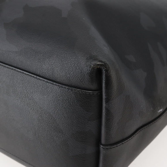 SAINT LAURENT Camouflage Tote Bag Leather Black Gray Auth bs29497