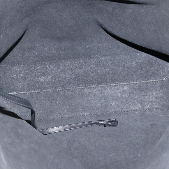 SAINT LAURENT Camouflage Tote Bag Leather Black Gray Auth bs29497